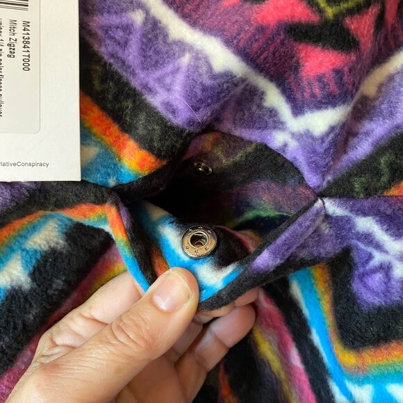 WeSC  Women M Mitch Zigzag Unisex 1/4 Zip Polar Fleece Pullover Multicolor - Picture 7 of 7